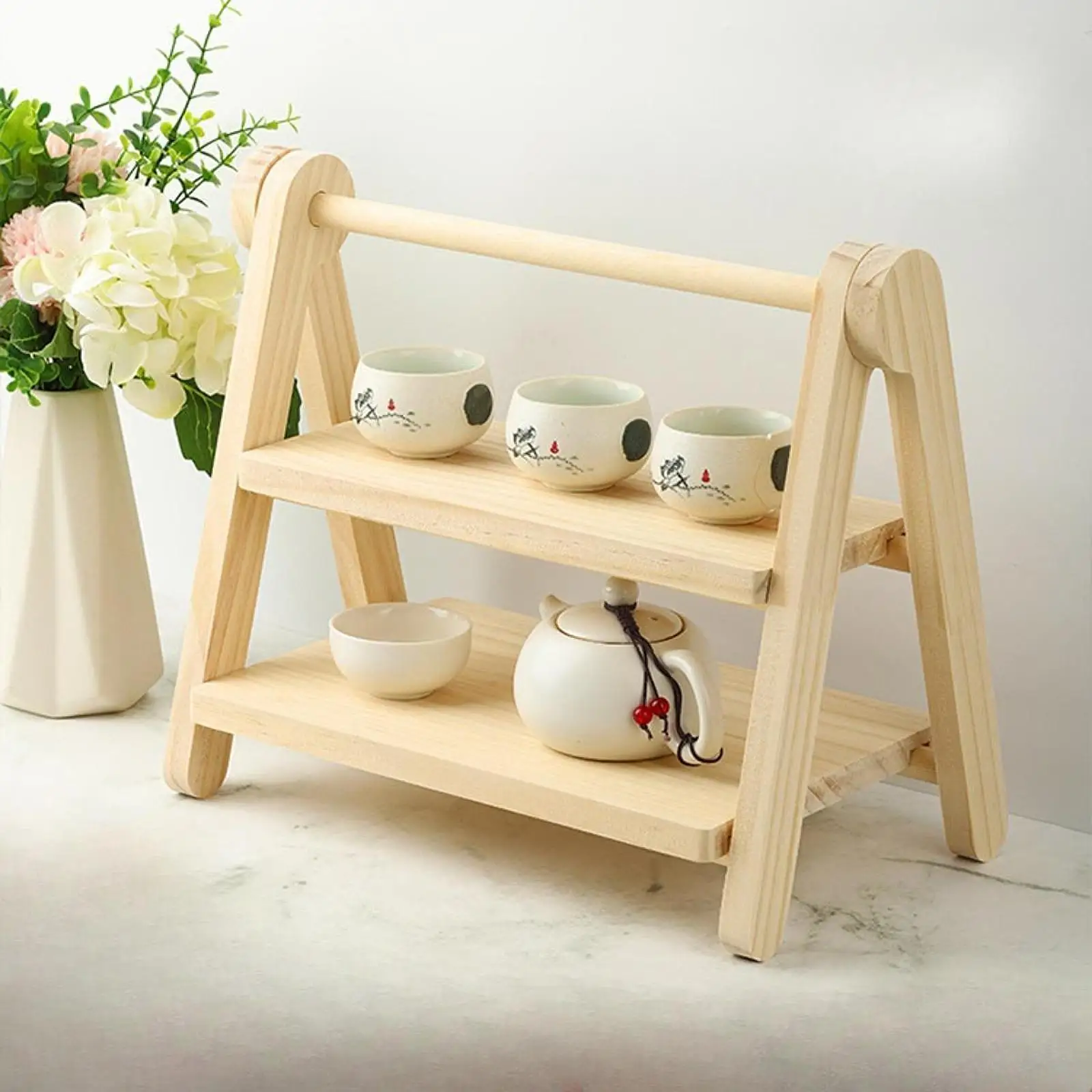 Настольный органайзер деревянная полка для фигурок многоразовая многослойная