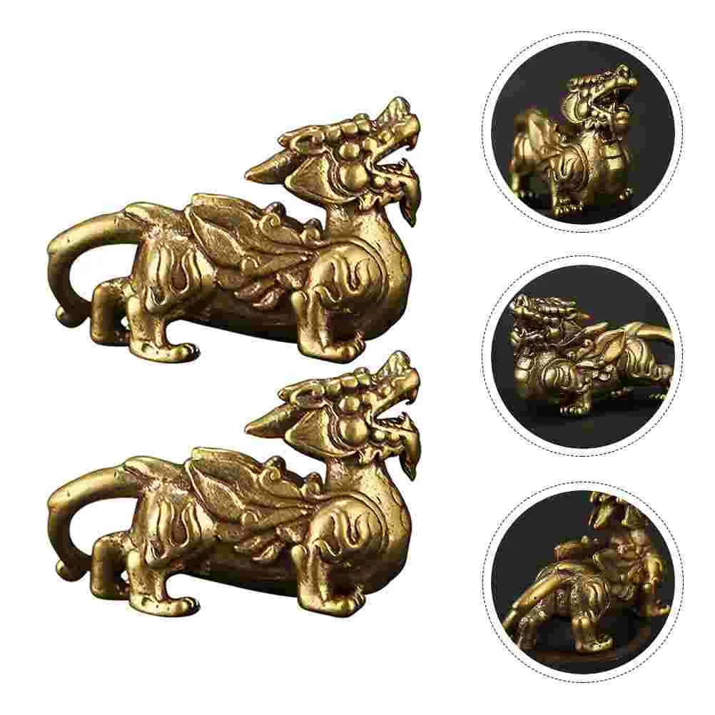 

Statuebrass Chinese Wealth Figurine Figurines Kylin Pi Yao Charms Lucky Prosperity Animal Sculpture Decor Ornament Statues