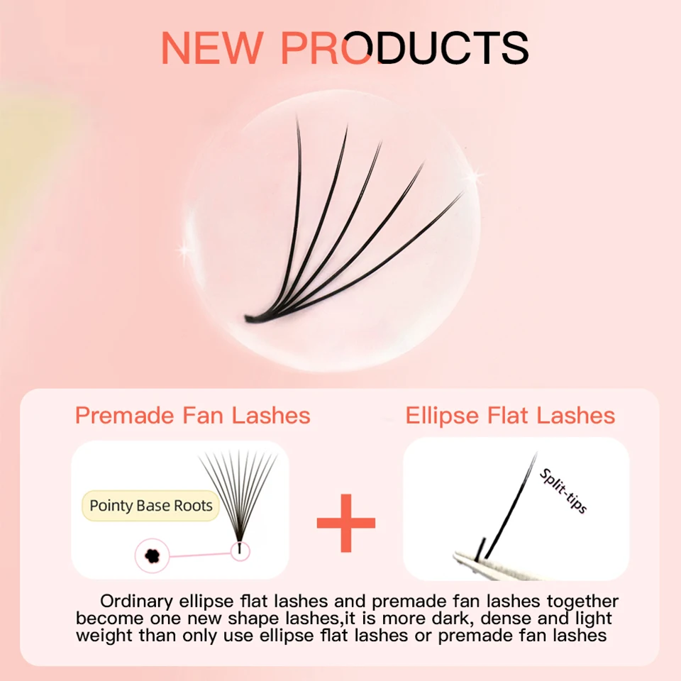 AGUUD Camellia Premade Fans Lashes 3D 4D 5D 6D темно-черные