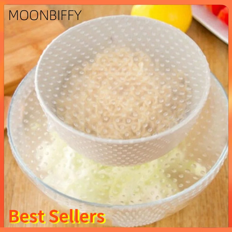 

Plastic Wrap Four-piece Set of Silicone Food Packaging Seal Clean Washable Stretch Multifunctional Bowl Cover Kitchen Tools