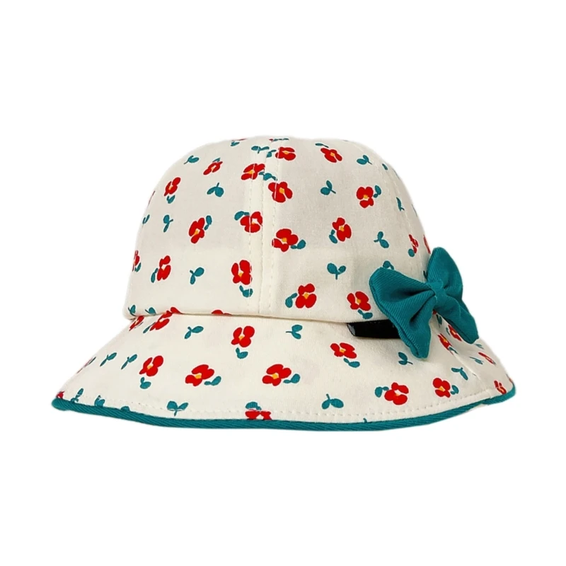 

Infant Sun Hat Floral Bowknot Baby Bucket Hat Sunproof Soft Brimmed Hat Floppy Cap Spring Fisherman Hat for Baby Girl