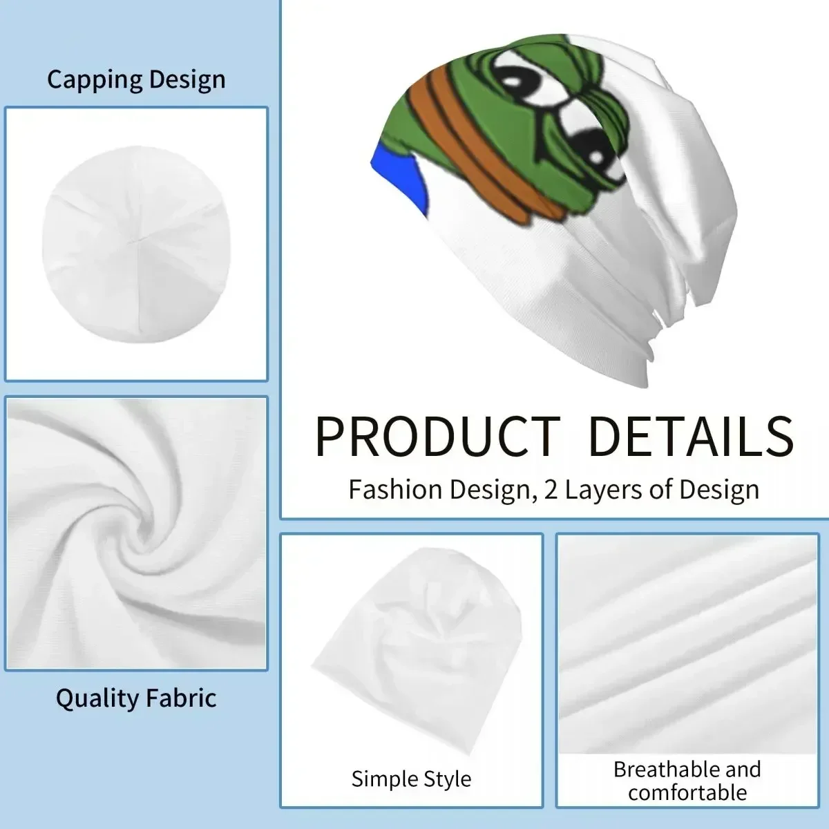 Теплая вязаная шапка Pepe The Frog Sadge модная шапочка осенне-зимние уличные шапки для