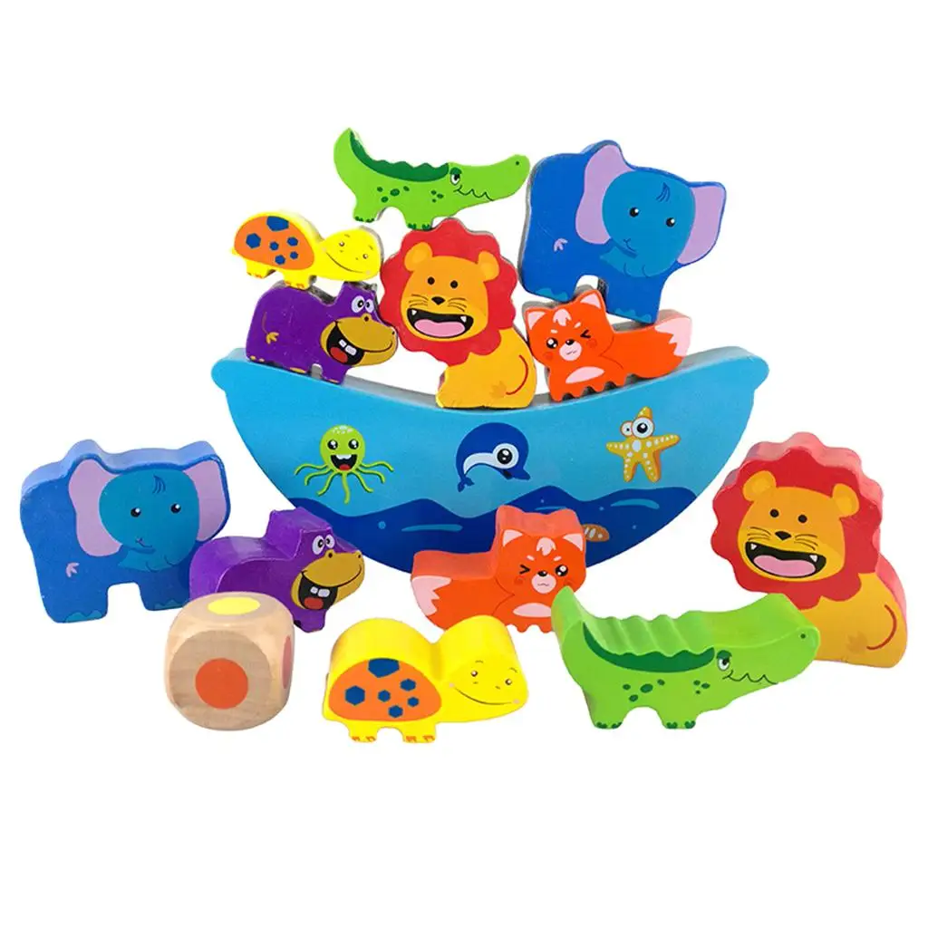 

14pcs/set Wooden Toy Building Blocks Baby Early Developmental