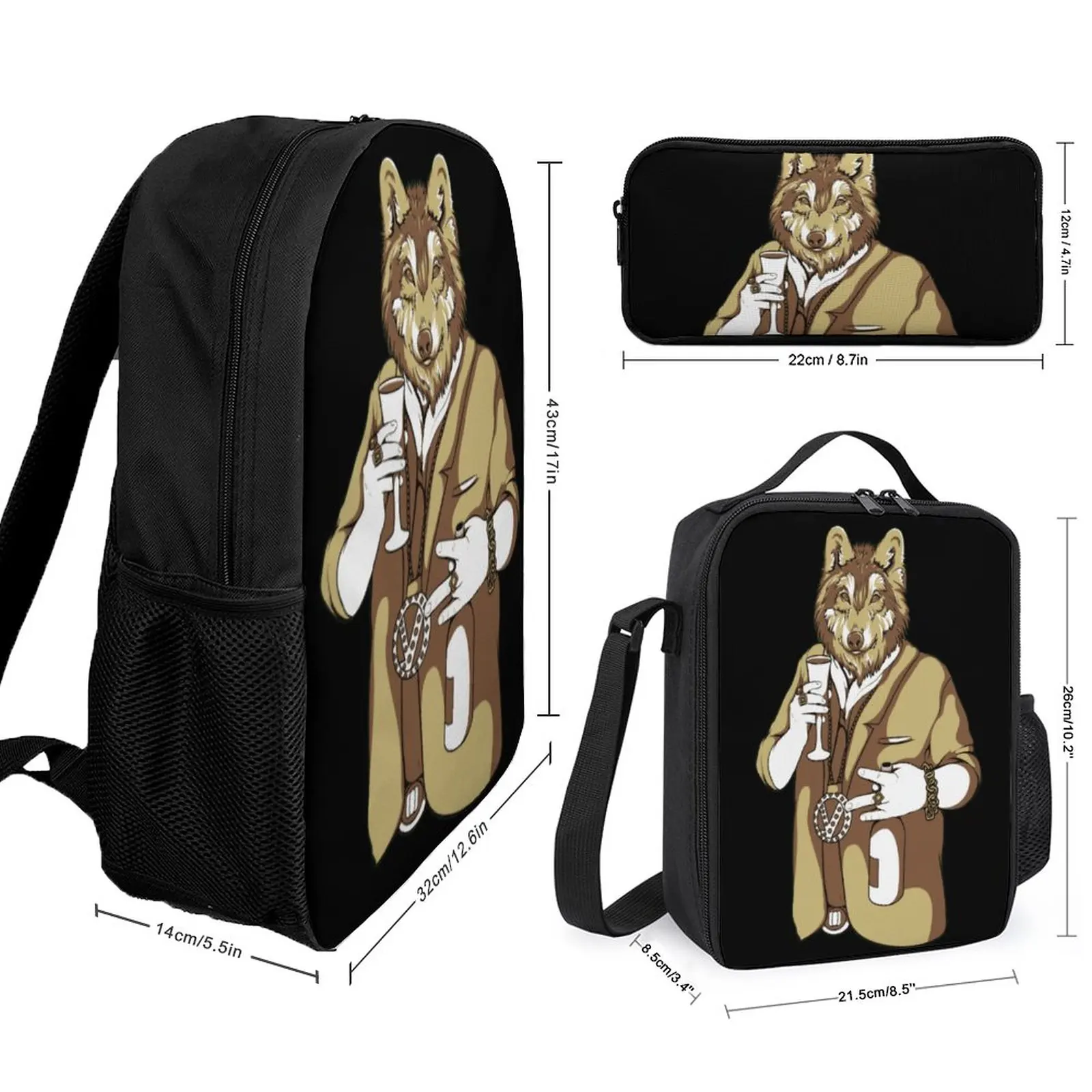 3 в 1 Детский комплект из рюкзака и сумки для завтрака