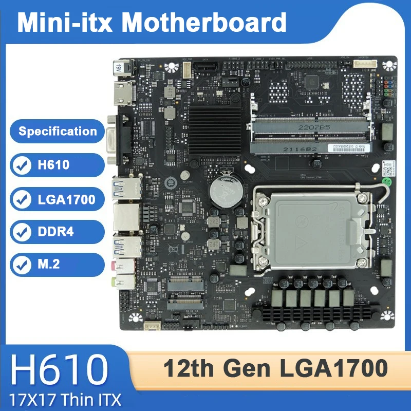Mini itx 1700. H610 aio thin itx lga 1700. материнская плата mini itx lga 1700. h610 motherboard. lga 1700 материнская плата.