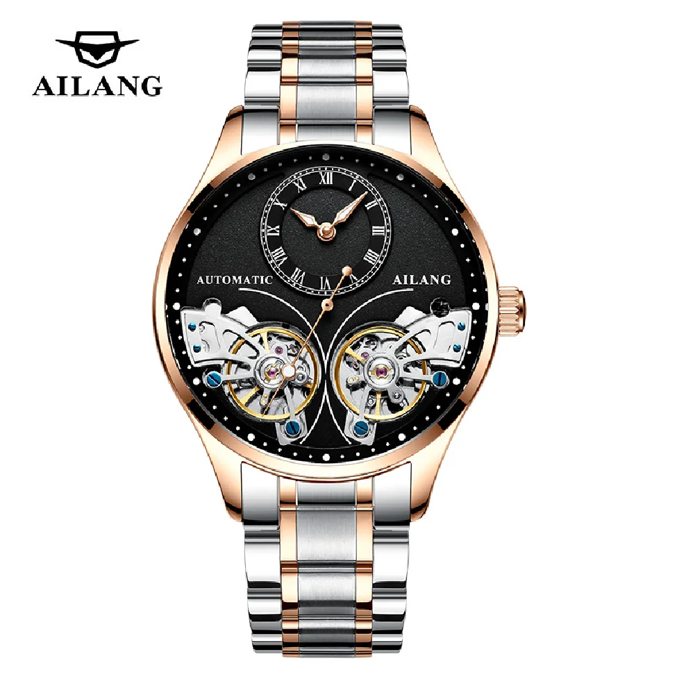 

AILANG 2022 New Fashion Mens Steel Band Waterproof Automatic Mechanical Wristwatches Trend Watches Tourbillon Watch For Men