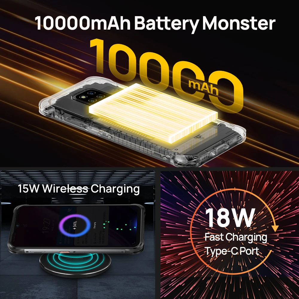 Ceny Ulefone Moc Pancerz 14 Pro Wytrzymały Telefon IP68 Wodoodporny 6.52 Cal Z Systemem Android 12 Smartphone 6GB 128GB Helio G85 Telefon Komórkowy 10000mAh