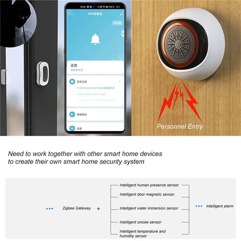 Умный датчик звука и света Tuya Zigbee