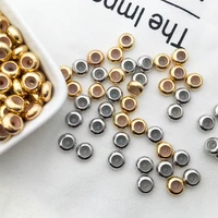 10pcs stainless steel loose beads gold silver positioning hole spacer beads for diy necklace bracelets jewelry making findings