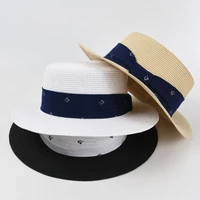 2022 fashion wide brim summer hat for women flat top bow sun hat unisex beach hat sun protection jazz hat kentucky derby hat