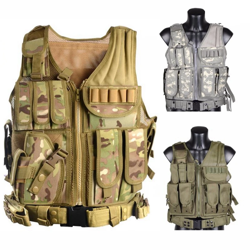 

Tactical Army Vest Military Hunting Body Armor Vests Airsoft Paintball Combat Protective Molle Vests for CS Wargame