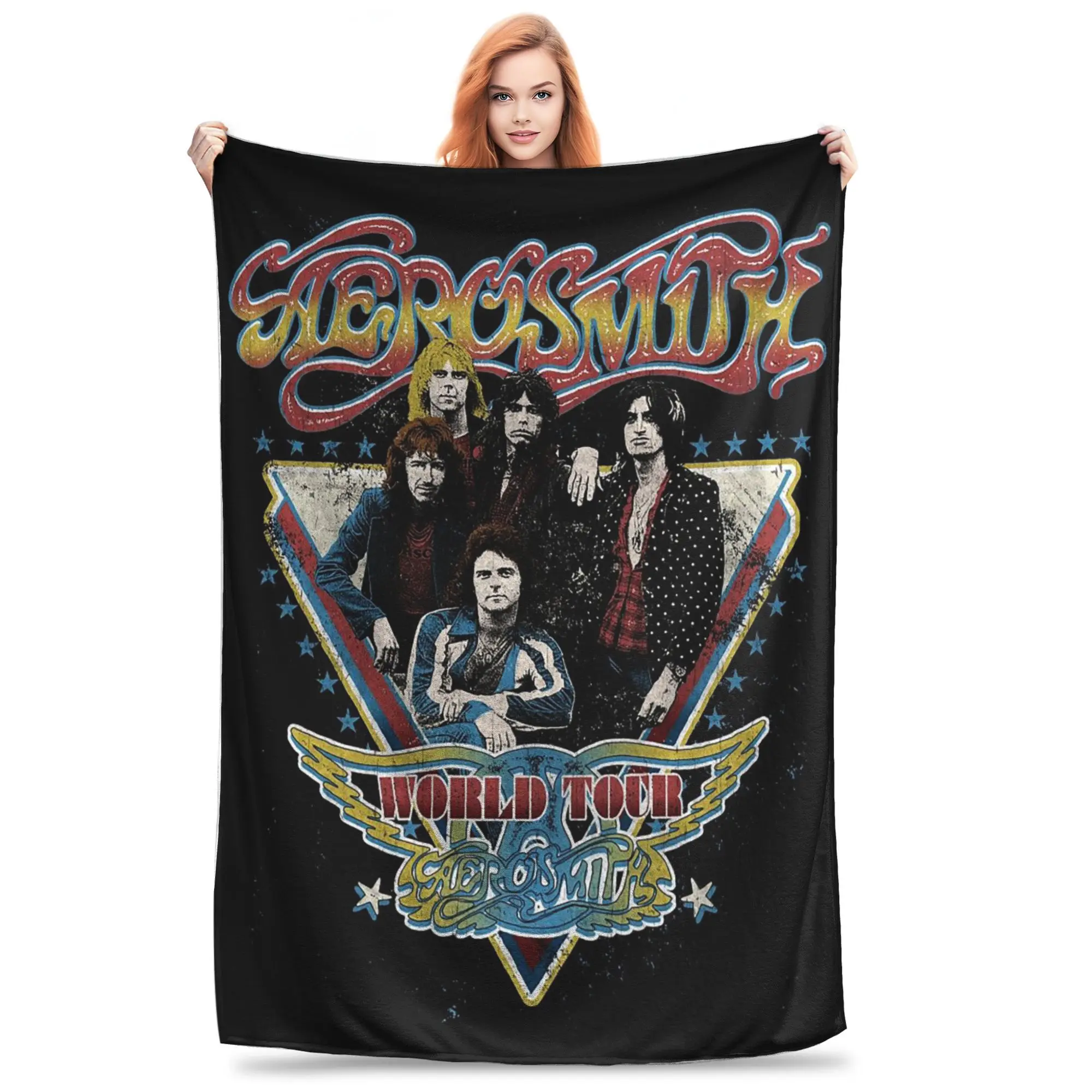 Фото Музыкальные одеяла Aerosmith Farewell Tour Band, портативное флисовое одеяло для дивана для дома, спальни, уличные пледы, покрывало, одеяло №5
