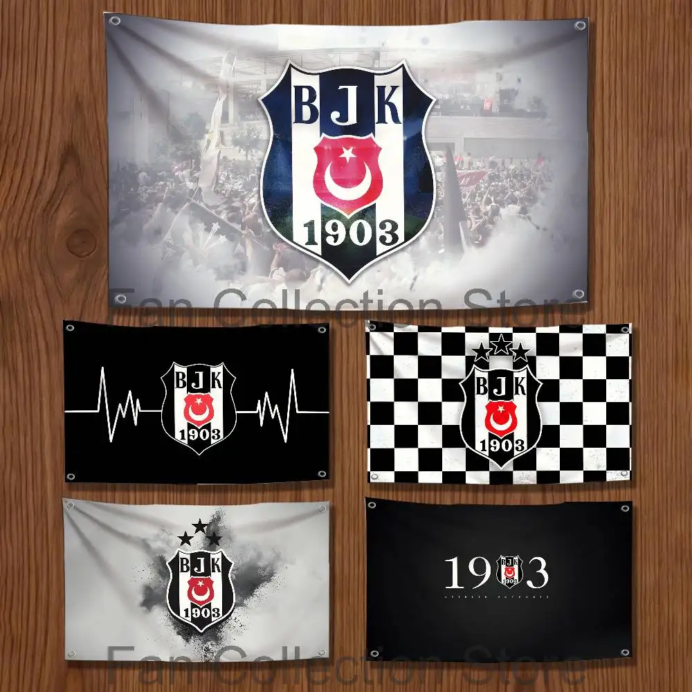 Фото Модный гобелен-флаг B-Besiktas BJK для спальни, гостиной, ресторана, бара, декора стен, вечеринок №1