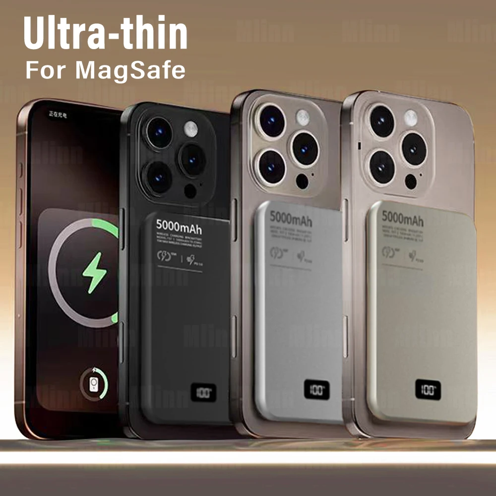Ультратонкий внешний аккумулятор для MagSafe магнитная беспроводная портативная