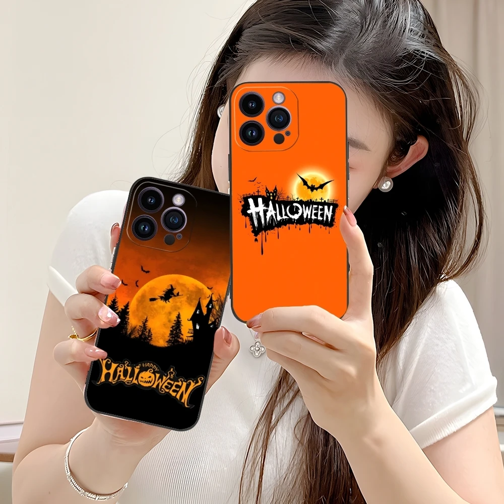 Чехол для мобильного телефона с тыквой на Хэллоуин iPhone 16 15 14 13 12 11 X XR XS 8 7 Pro Max Plus