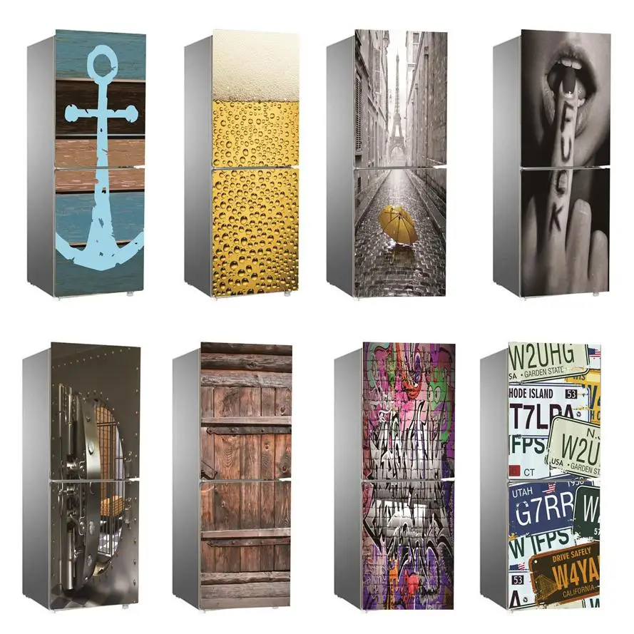

Современная креативная наклейка на холодильник, винтажный номерной знак, дверь гаража, обои, постер на холодильник, полноразмерная Наклейк...