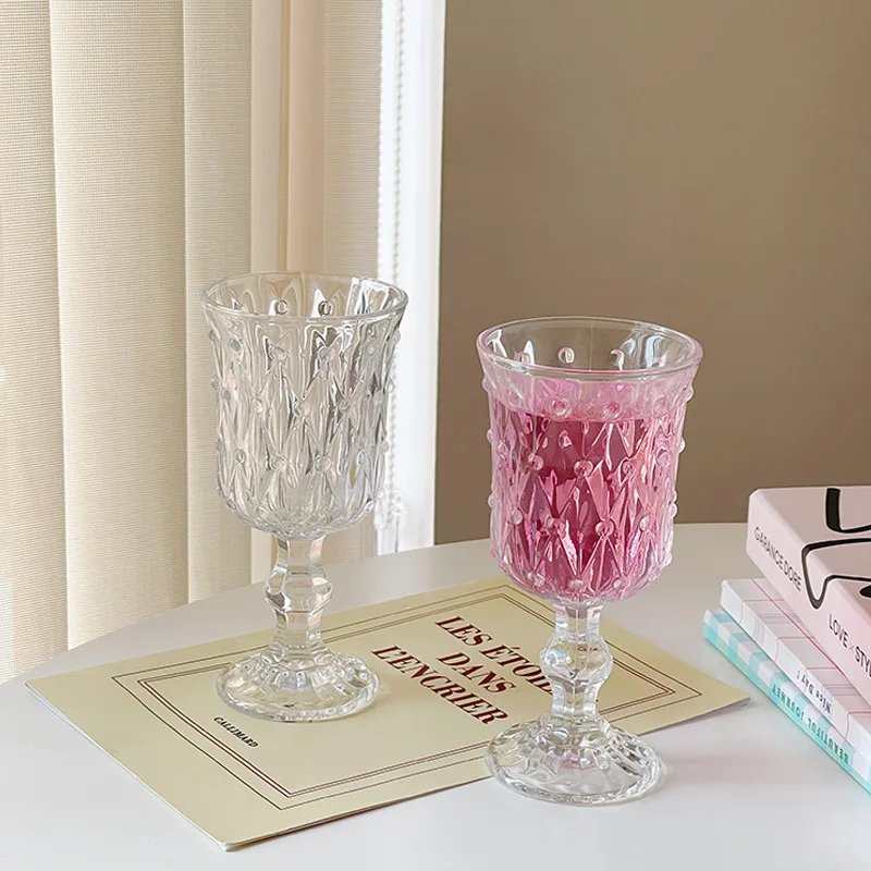 Роскошные бриллиантовые прозрачные стеклянные ретро-бокалы цвета шампанского