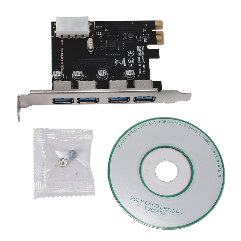 

3.0 PCI-E To USB Adapter Card Built-In Desktop Expansion Card 4-Port High-Speed 3.0USB Pcie USB 3.0 Hub Adapter