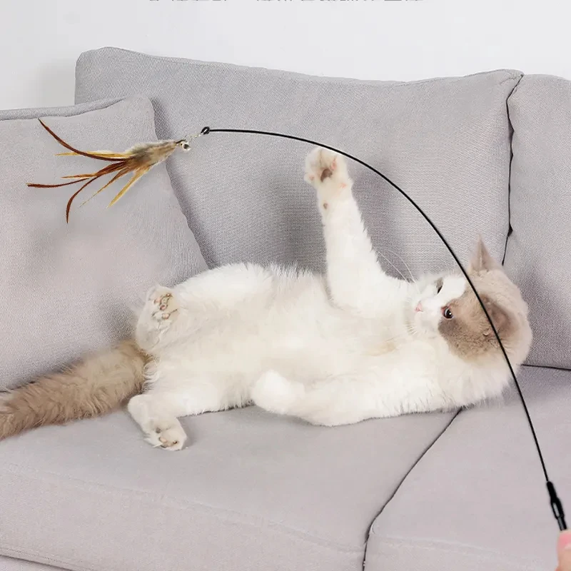 

Interactive Cat Toy Handfree Cat Stick Playing Kitten Playing Teaser Wand Toy Suction Cup Bird/Feather Cat Wand Pet Supplies