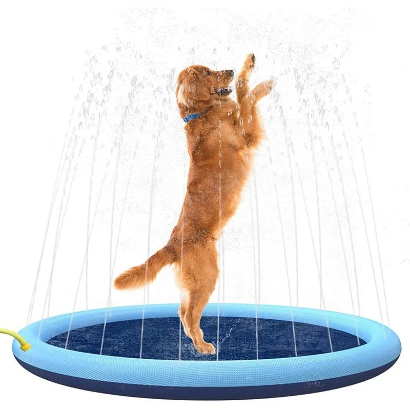 

Pet Sprinkler Pad Play Cooling Mat Swimming Pool Inflatable Water Spray Pad Mat Tub Summer Cool Dog Bathtub for Dogs 170*170cm