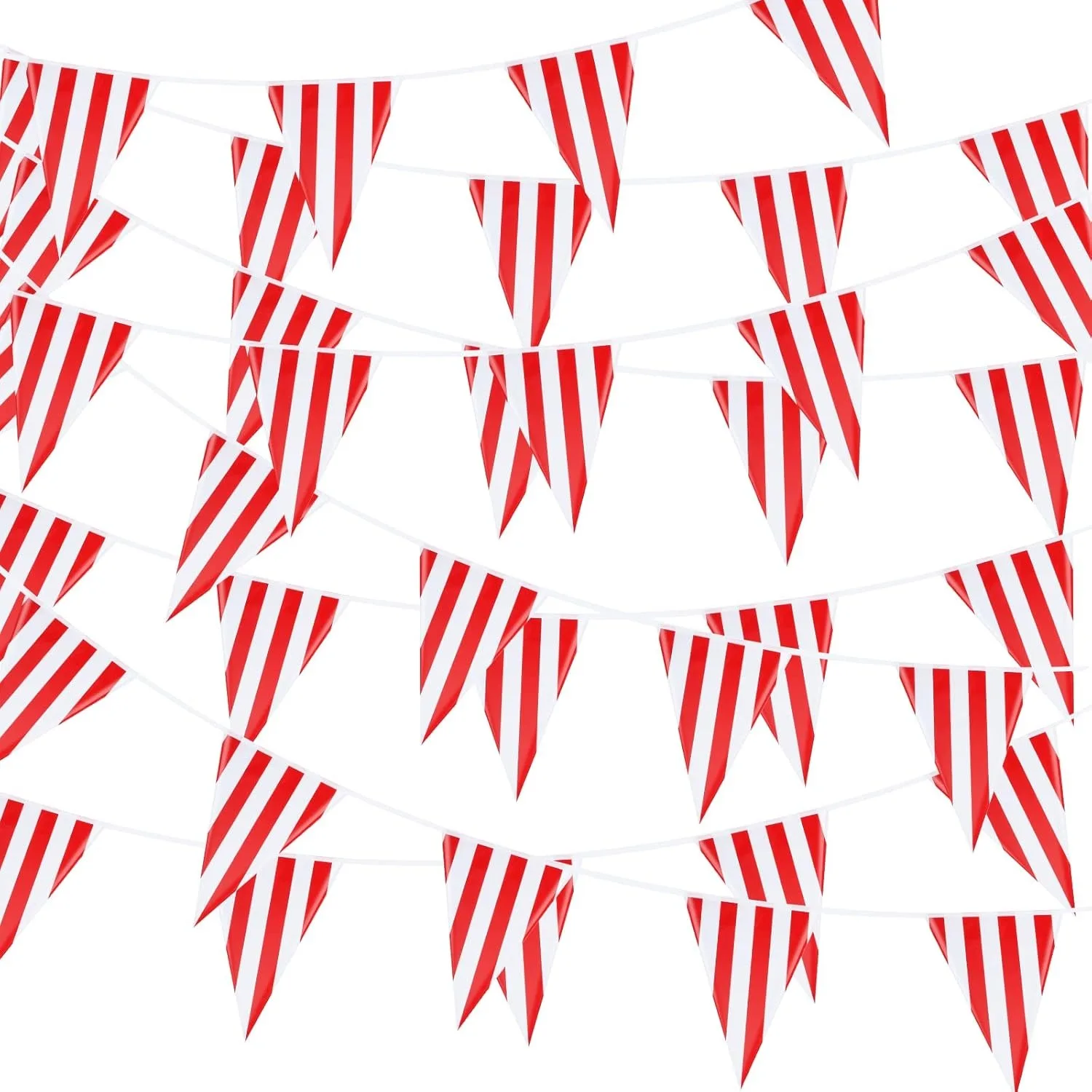 

Красно-белый полосатый вымпел для праздника