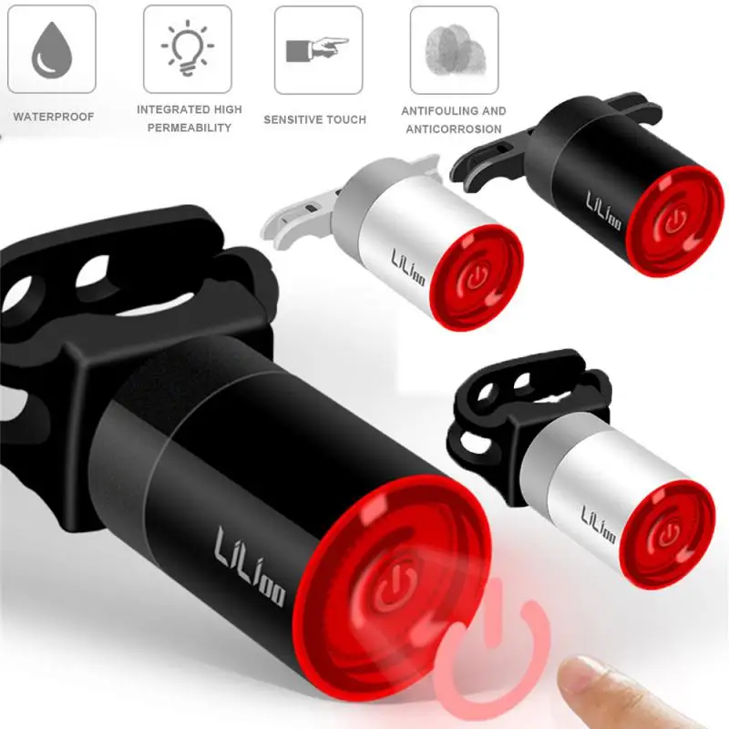 

LiLioo Bicycle Brake Sensor Tail Light USB Charging Road Bike Rear Light Waterproof Mountain Bike Touch Taillamp With Bracket
