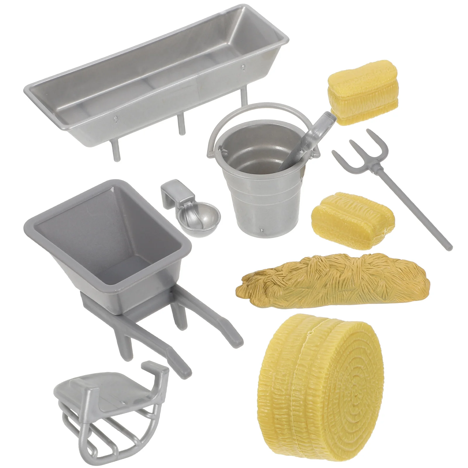 

8 Pcs Ranch Accessory Toys Farm Mini Props Manger Accessories Playset Toddler Pretend Plastic Models Kids 3-5 Child
