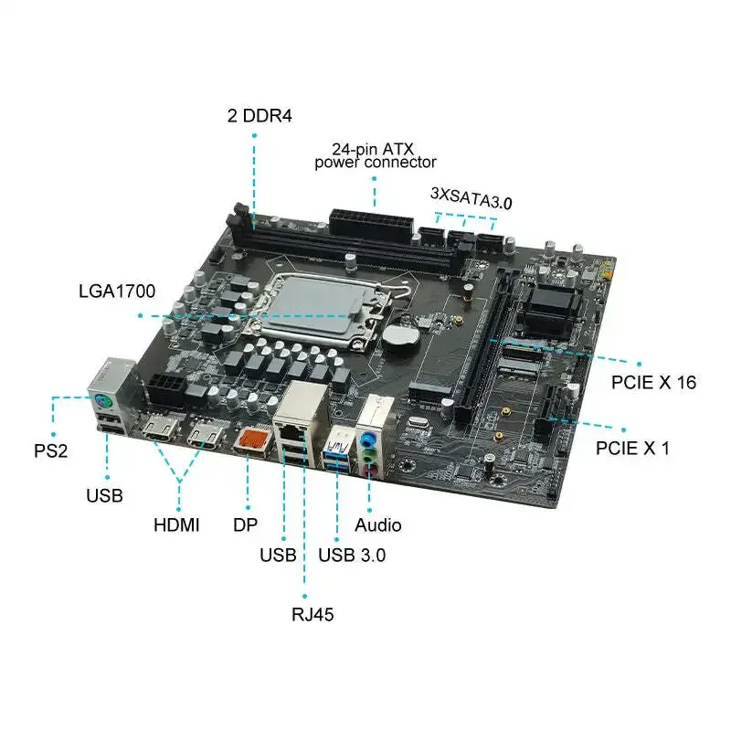 Материнская плата H610 с для Intel i7 12700 LGA1700 мини-набор материнских плат оперативная