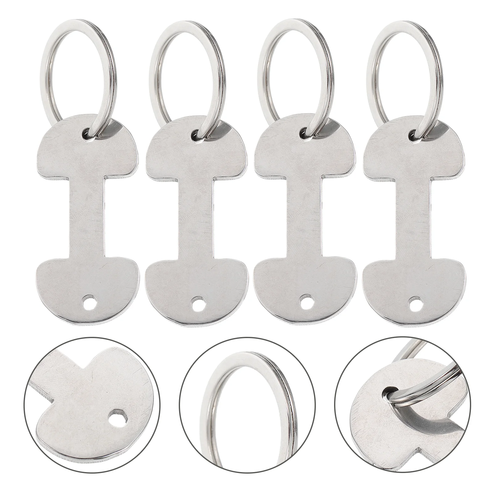 

Trolley Token Shopping Key Tokens Ring Metal Keyring Cart Opener Remover Chain Rings Keychain Hanging Bottle Unlock Small Mini