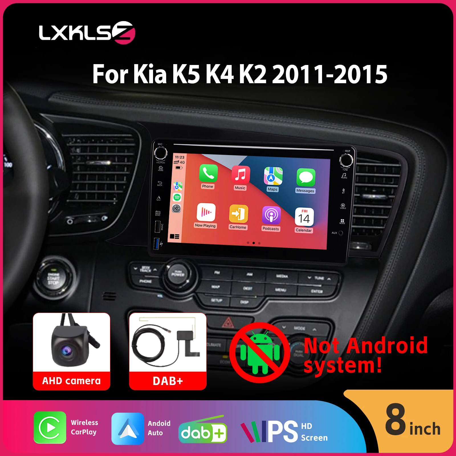 Автомобильный радиоприемник с сенсорным экраном IPS и беспроводной камерой