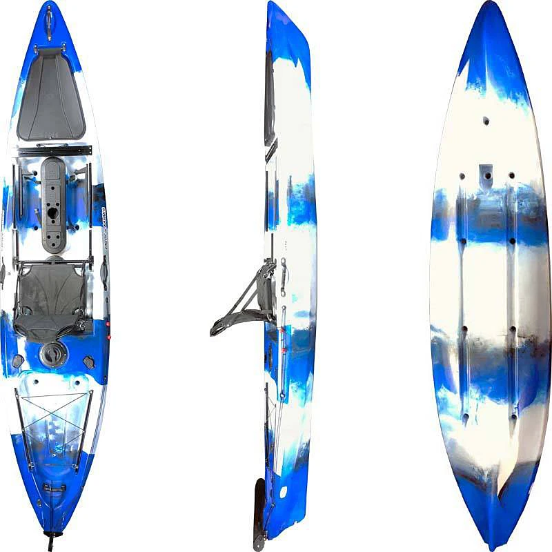 Fishing, Angler Fishing Kayak With Foot Pedal Power Pick Up At The Port
