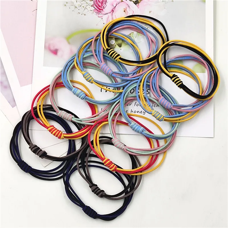 

36PCS/LOT Candy Bicolor Elastic Hair Bands For Girls Seasons Simplicity High Elasticity Kids Hair Accessories For Women NEW