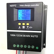 100A/80A/60A MPPT/PWM Solar Charge Controller 12V/24V/36V/48V Auto Controller Tools Solar PV Battery Charger with LCD & Dual USB