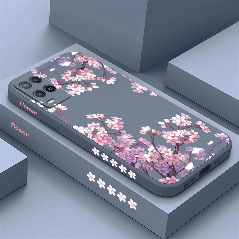 Чехол с цветочным принтом для OPPO A72 A95 5G A36 A73 A53S A53 Силиконовый противоударный