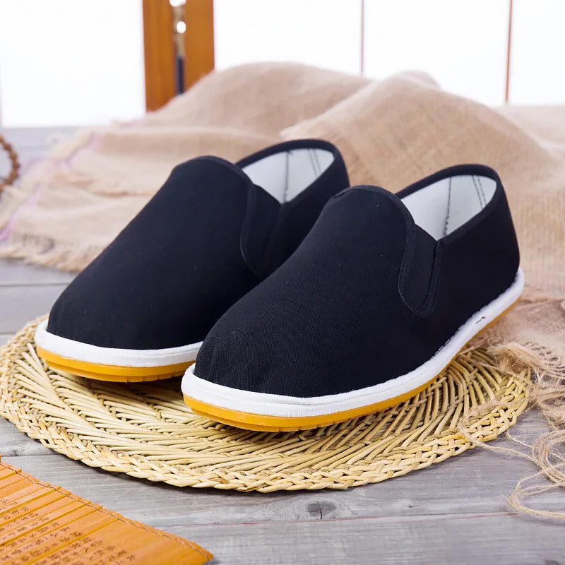 

Soft Comfortable Old Beijing Shoes Men Loafers Canvas Casual Mens Cloth Shoes Flowers Male Footwear Slip-on Thick Sole KA4801