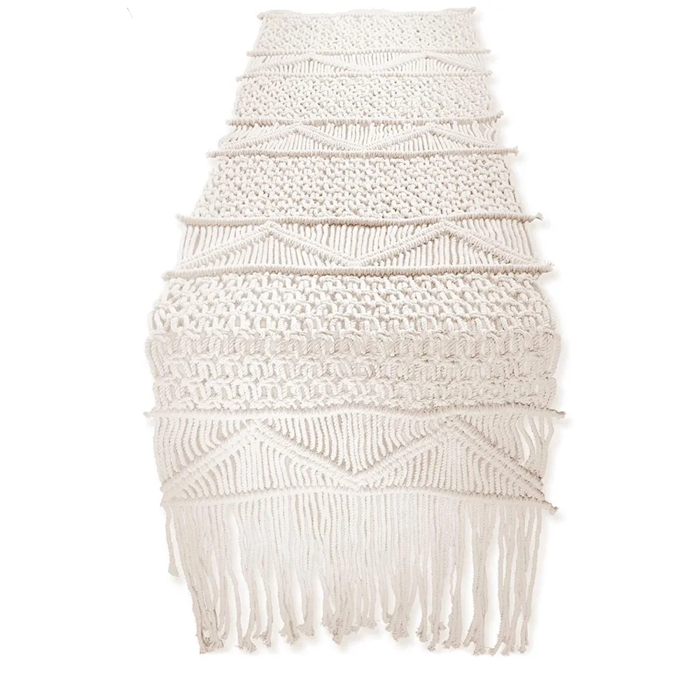 

Macrame Table Runner With Tassels Bohemian Woven Table Runner Wedding Decoration Handmade Macrame Table Runner Home Decor