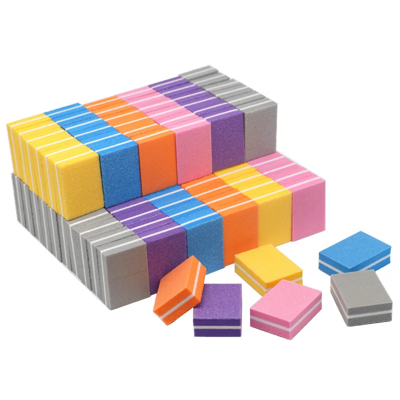 

8Colors 10Pcs Small Square Double-sided Mini Nail File Blocks Sponge Nail Polish Sanding Buffer Strips Polishing Manicure Tools