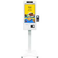 touch screen monitor self service payment with card reader thermal printer bar code scanner