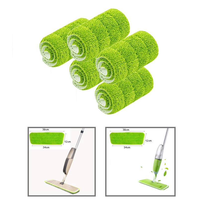 Microfiber Mop Cloth Pad Rag Cleaning For Bucket Spray Mops Washable Replace Reusable Pads 5pcs/10pcs | Дом и сад