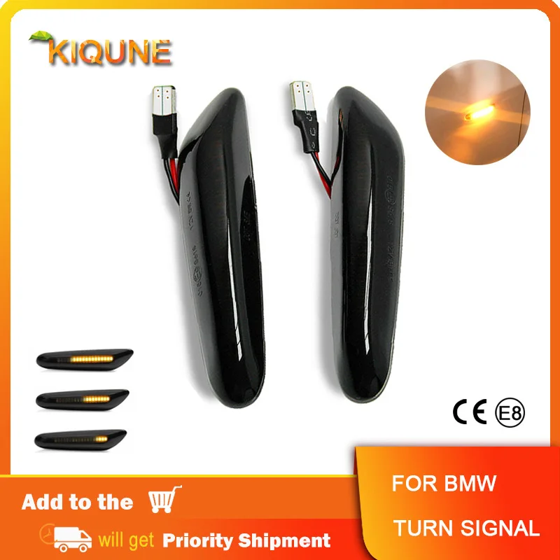 

T10 LED Dynamic Fender Marker Lights For BMW E90 E91 E92 E93 E60 E87 E82 E46 W5W Car Side Turn Signal Sequential Blinker Lamps