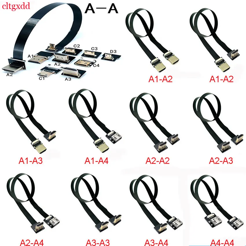 

Ленточный плоский кабель FPV HDMI Micro HDMI к мини HDMI 90 градусов адаптер FPC шаг 20-контактный разъем