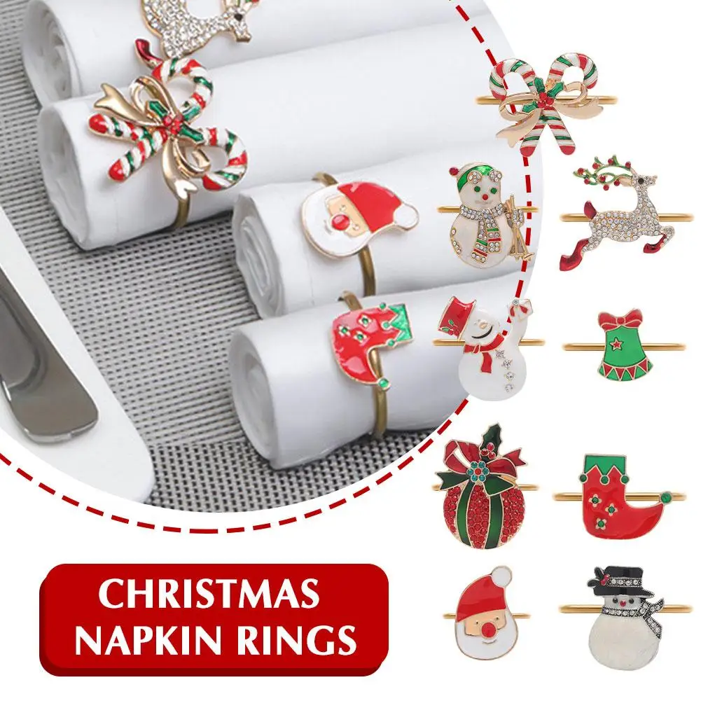 

Рождественская Пряжка для салфеток, рождественское домашнее украшение для стола, украшение для свадьбы, праздника, банкета, отеля, декор для стола N5N3