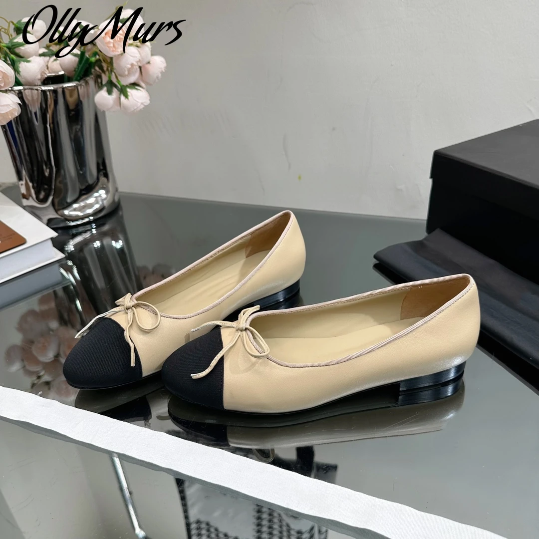 

Женские Летние балетки с круглым носком, из натуральной кожи