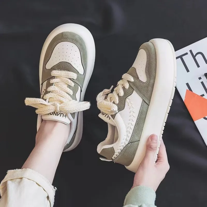 

Women's Shoes Casual Female Sneakers Round Toe Flats All-Match Autumn Clogs Platform 2022 New Dress Comfortable Fall Lace-up