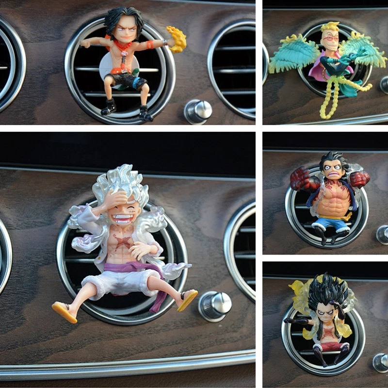 

New Anime One Piece Car Air Outlet Fragrance Decoration Nica Luffy Zoro Action Figure Figurine Model Ornamen Car Aromatherapy