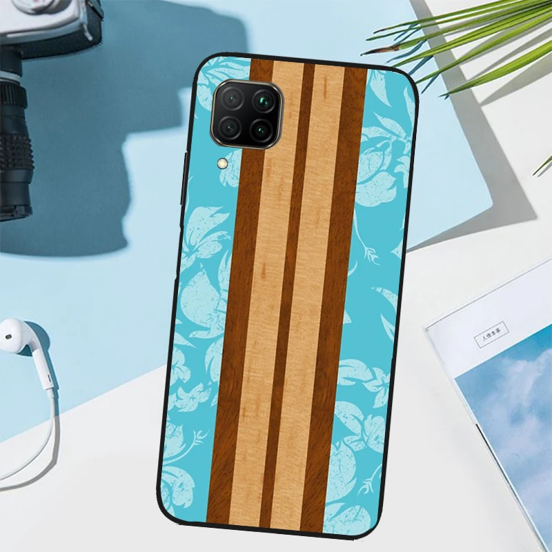 Чехол для Huawei Nova 12i 11i 8i 7i 12s Y73 Y70 Y90 Y60 Y72 Y61 Y91 9 10 SE P30 Pro P40 Lite с имитацией гавайской доски для серфинга из искусственного дерева (art.: 3920db4895a2b) - 3920db4895a2b