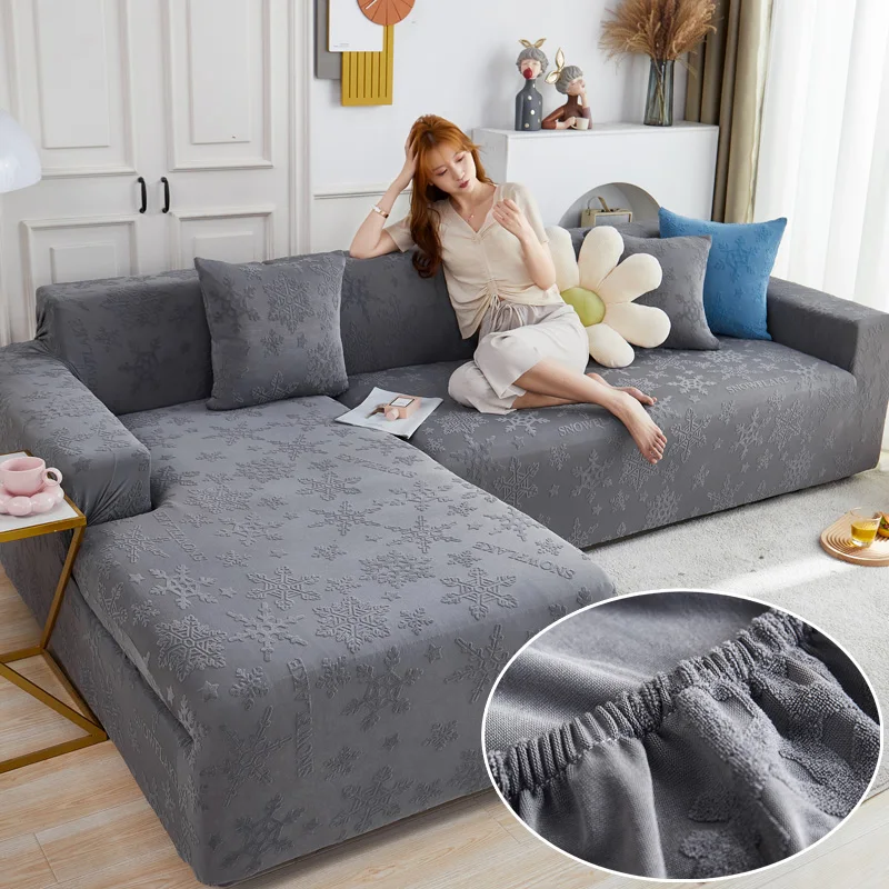 

Jacquard Sofa Covers for Living Room Elastic Couch Chaise Lounge Corner Sectional L Shape Armchairs Slipcover Set 1/2/3/4 Seater