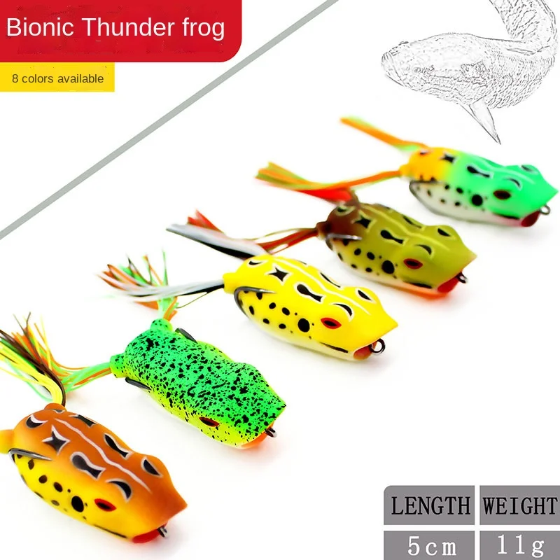 

New Water Thunder Frog 5CM 11G Soft Silicone Plastic Spinning Artificial Baits Fishing Goods Accessories Wholesale Free Shipping