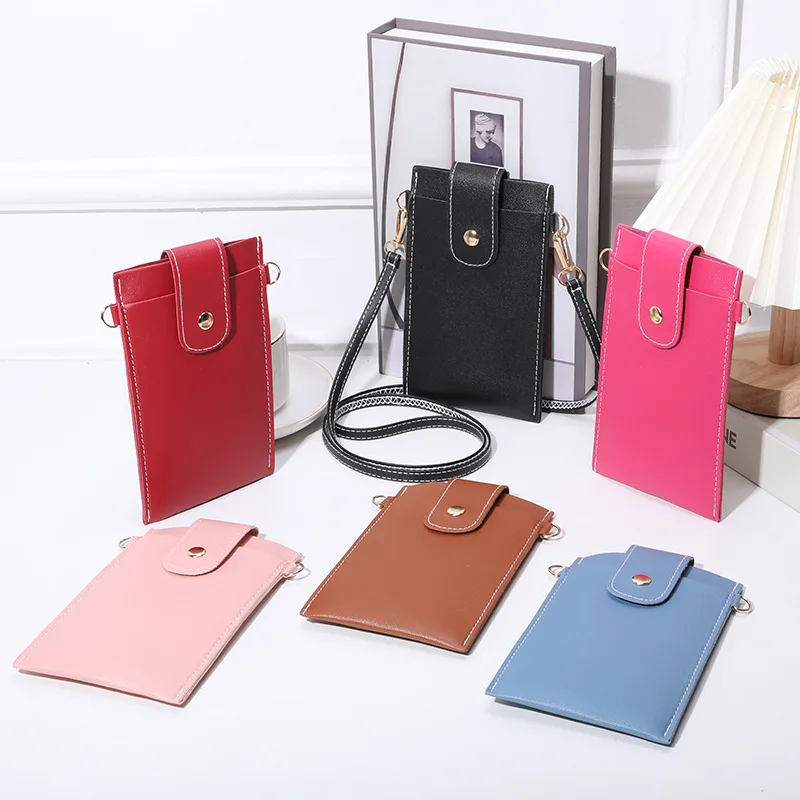 

Touchable Vertical Mobile Wallet Women One Shoulder Crossbody Bag Diagonal Cross Phone Bag PU Leather Fashion Shoulder Bag