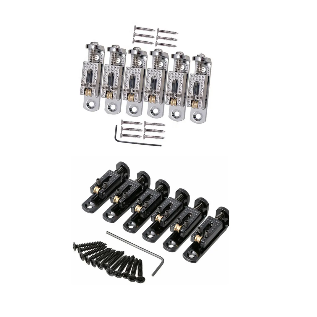 

6 * Одиночный роликовый мост + 1 * гаечный ключ + 12 * винты для 3/4/5/6/7/8 струнных гитар коробка для сигар банджо черный/серебристый на выбор
